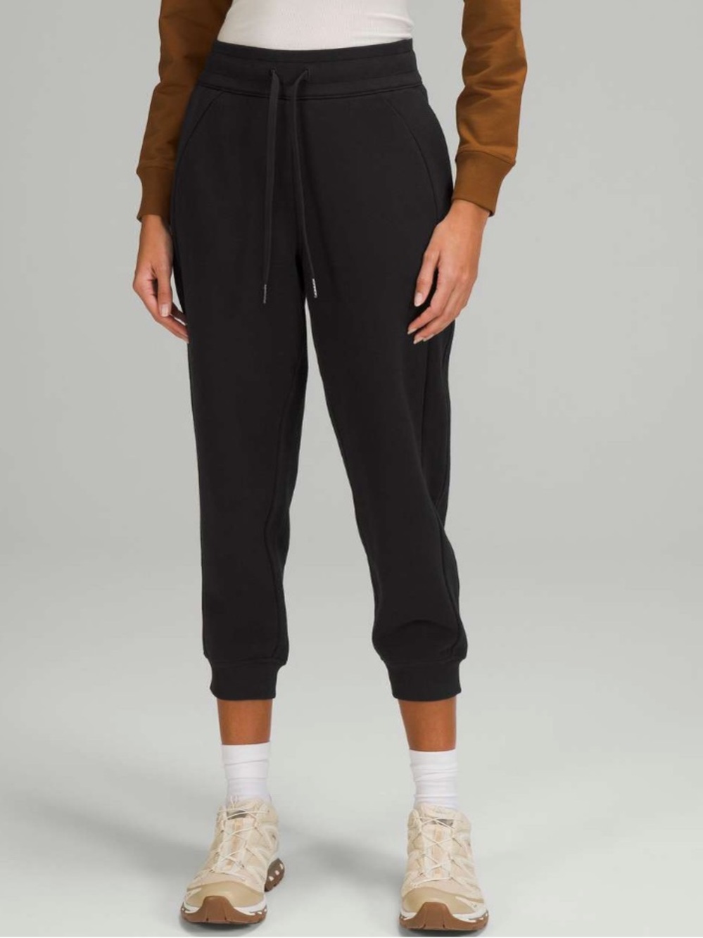 lululemon athletica Black Cropped Track Joggers